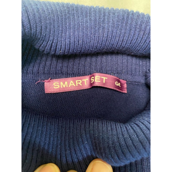 Women's Smart Set Blue Turtleneck Sweater L - Picture 2 of 4